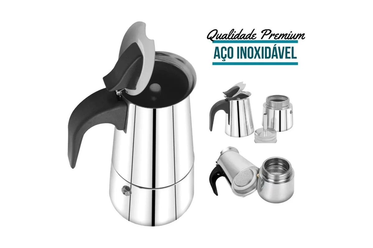 Cafeteira Italiana Moka em Aço Inox: O Expresso Perfeito no Fogão de Indução