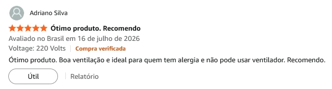 Avaliação verificada de Adriano Silva no Brasil destacando o Philco PCL14F para quem tem alergia respiratória