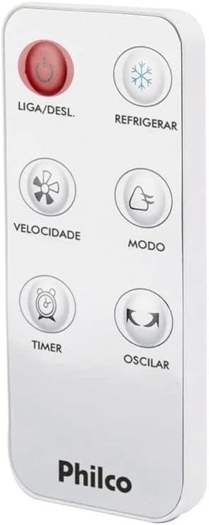 Controle remoto sem fio oficial Philco com botões coloridos de fácil leitura