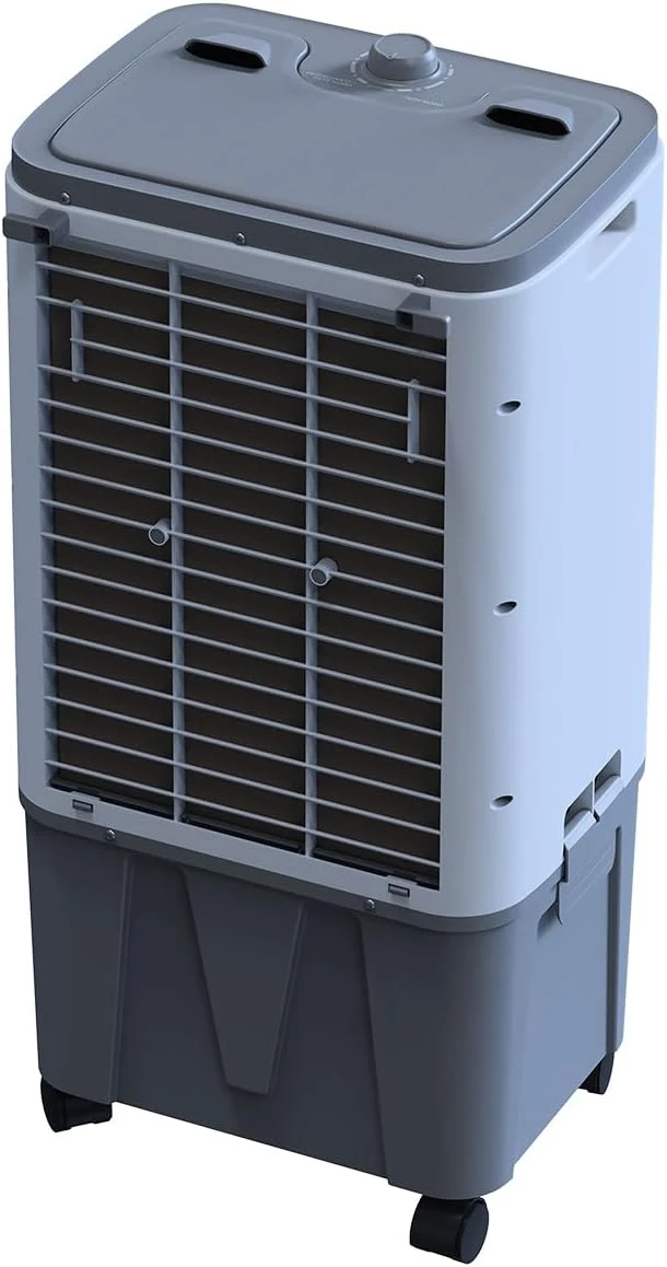 Traseira do Climatizador Ventisol CLIN16 com grade protetora e filtro colmeia evaporativo de grande espessura