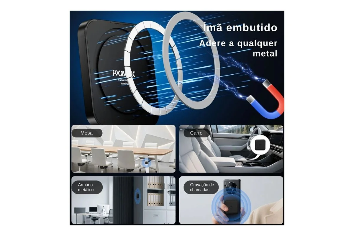 Aplicativo nativo mostrando a transcrição e resumo inteligente