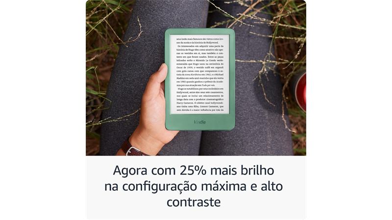 Kindle 16 GB Modelo Básico Visão Traseira e Lateral Oficial