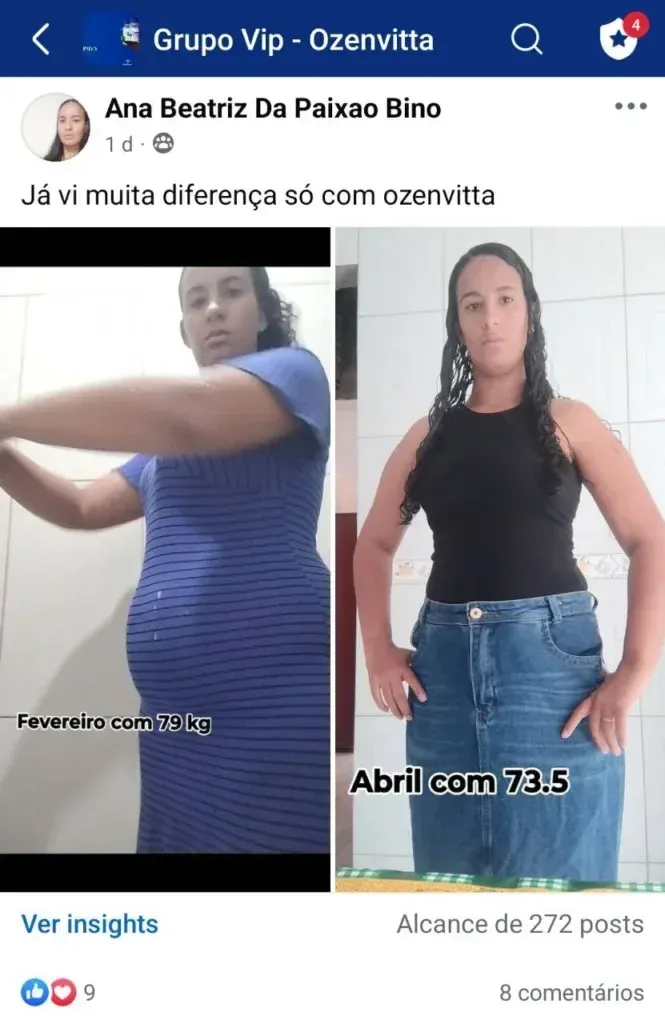 Ingredientes naturais de Ozenvitta como cromo e fibras solúveis