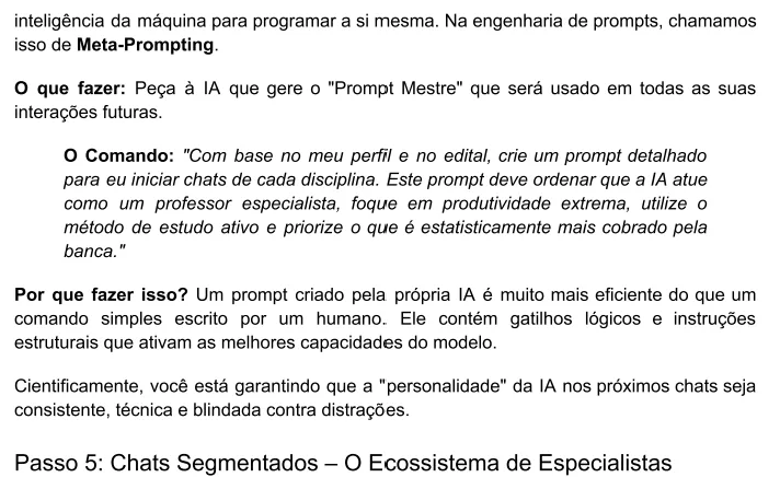 Meta-prompt Como o e-book "Concurso com apenas 40 Dias" vai mudar sua forma de estudar